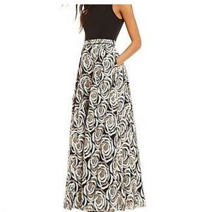 Patterned skirt ball gown dress
